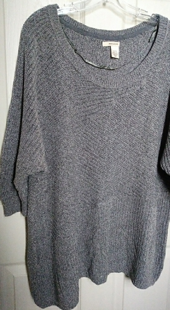 Vintage DKNY JEANS ASYMMETRICAL GREY SWEATER 18/20